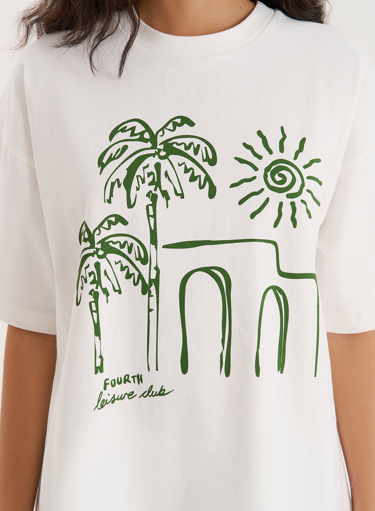 Off White Palm Print Graphic T-Shirt